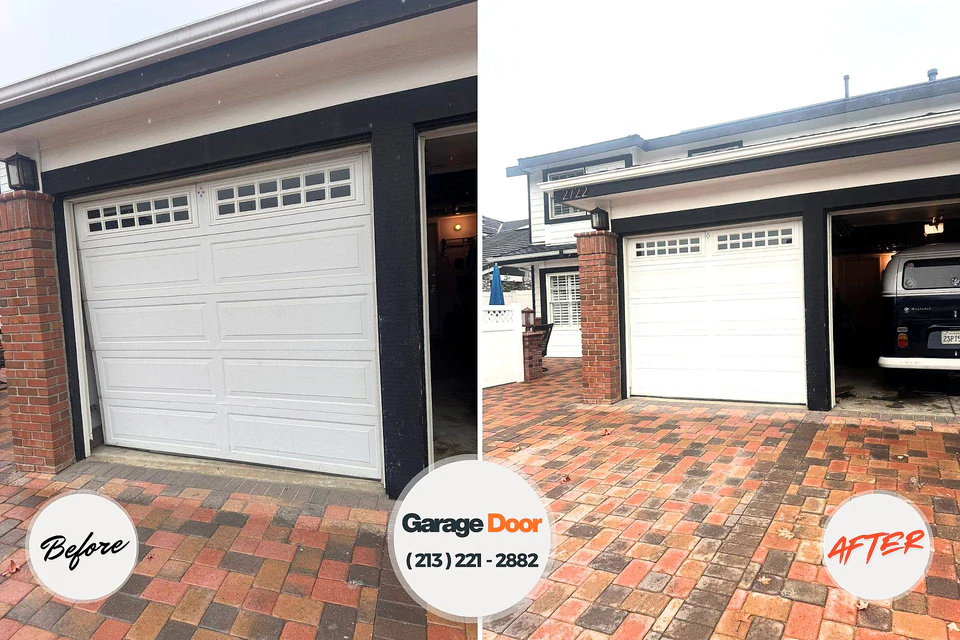 Before and after: garage door repair West Clarkston-Highland, WA